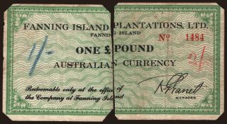 Fanning Island Plantations, 1 pound, 1942