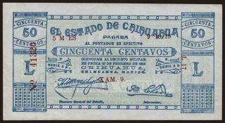 El Estado De Chihuahua, 50 Centavos, 1915