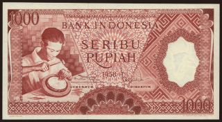 1000 rupiah, 1958