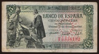 5 pesetas, 1945
