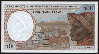Central African Republic, 500 francs, 1999