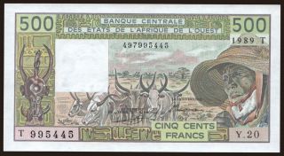 Togo, 500 francs, 1989