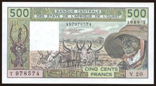 Togo, 500 francs, 1989