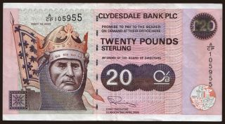Clydesdale Bank, 20 pounds, 2003