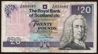 Royal Bank of Scotland, 20 pounds, 1997
