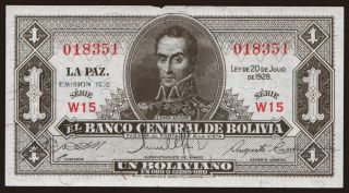 1 boliviano, 1928(1952)