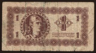 Gospodarska banka za Istru, Rijeku i Slovensko Primorje, 1 lira, 1945