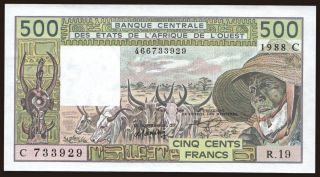 Burkina Faso, 500 francs, 1988