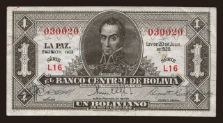 1 boliviano, 1928(52)