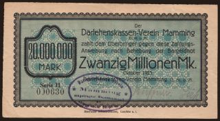 Mamming/ Darlehenskassen-Verein Mamming G.m.u.H., 20.000.000 Mark, 1923