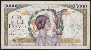 5000 francs, 1942