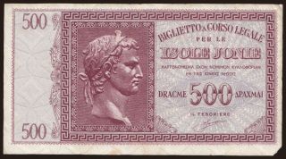 Isole Jonie, 500 drachmai, 1941