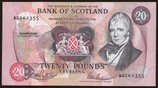 Bank of Scotland, 20 pounds, 1992