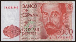 2000 pesetas, 1980