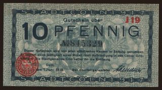 Köln, 10 pfennig, 1918