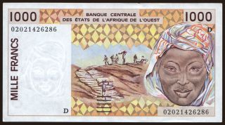 Mali, 1000 francs, 2002