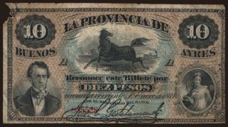 Buenos Ayres, 10 pesos, 1869
