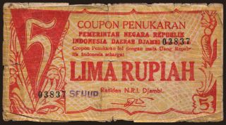 Djambi, 5 rupiah, 1948