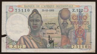 5 francs, 1953