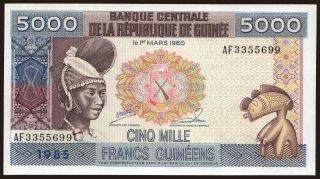 5000 francs, 1985