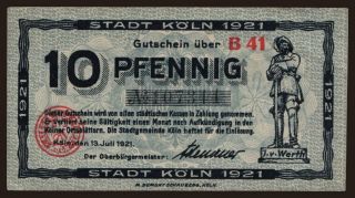 Köln, 10 Pfennig, 1921