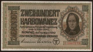 Rowno, 200 Karbowanez, 1942