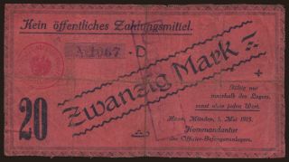 Hannoversch Münden, 20 Mark, 1915