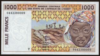 Togo, 1000 francs, 1994