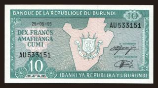 10 francs, 1995