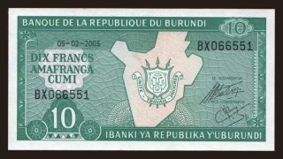 10 francs, 2005