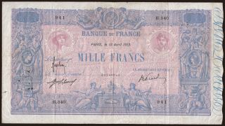 1000 francs, 1913
