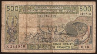 Senegal, 500 francs, 1985