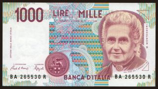 1000 lire, 1990