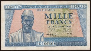 1000 francs, 1958