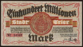 Trier/ Stadt, 100.000.000 Mark, 1923
