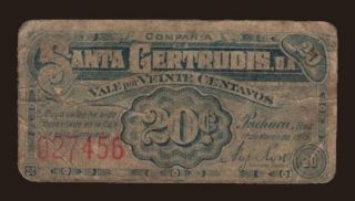 Campania de Santa Gertrudis, 20 centavos, 1915