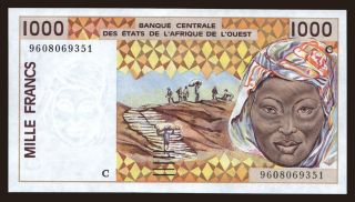 Burkina Faso, 1000 francs, 1996