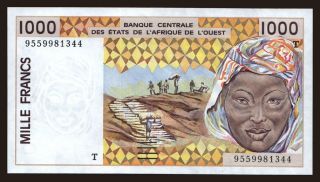 Togo, 1000 francs, 1995