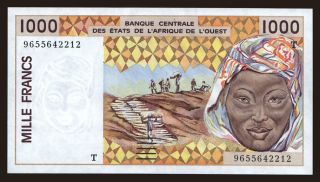 Togo, 1000 francs, 1996