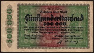 Oberhausen/ Gutehoffnungshütte Aktienverein für Bergbau und Hüttenbetrieb, 500.000 Mark, 1923