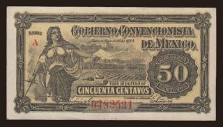 Goberno Convencionista, 50 centavos, 1915