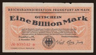 Frankfurt am Main, 1.000.000.000.000 Mark, 1923