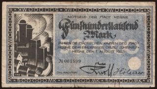 Herne/ Stadt, 500.000 Mark, 1923