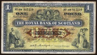 Royal Bank of Scotland, 1 pound, 1959