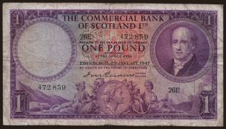Commercial Bank of Scotland, 1 pound, 1947