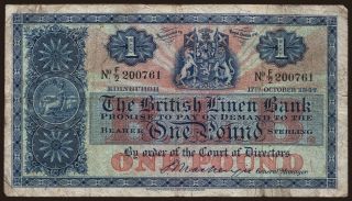 British Linen Bank, 1 pound, 1947
