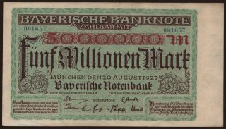 Bayerische Notenbank, 5.000.000 Mark, 1923