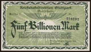 Stuttgart, 5.000.000.000.000 Mark, 1923
