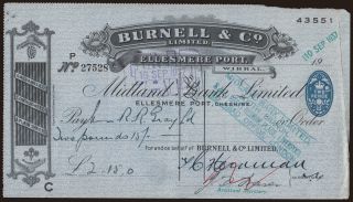 Burnell & Co, Midland Bank Limited, 2.15 pounds, 1937