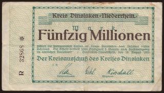 Dinslaken/ Kreis, 50.000.000 Mark, 1923
